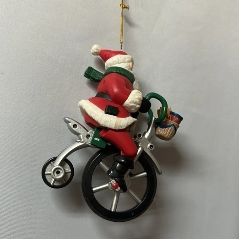 Vintage 90’s cycling Santa‎ ornament (does not move or play music)